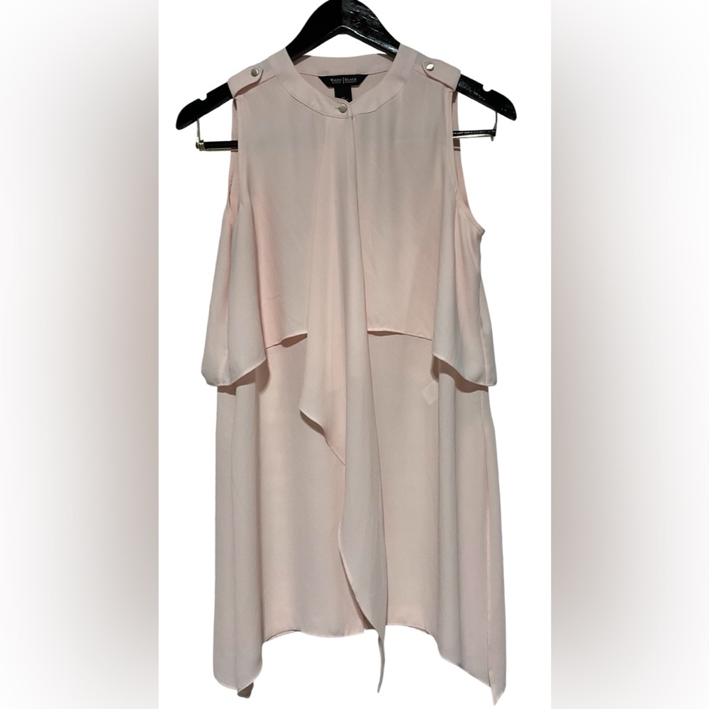 White House Black Market Draped Sleeveless Blouse – XS